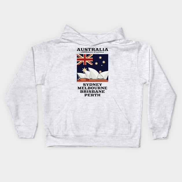 make a journey to Australia Kids Hoodie by KewaleeTee